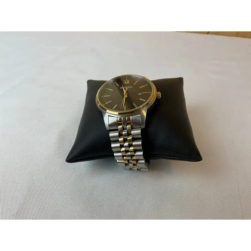 Bulova Two Tone Black Dial, about 40mm